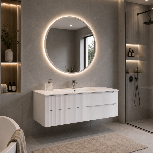 Picture of Joy bathroom furniture set, ply wood, white, 100x46x55cm