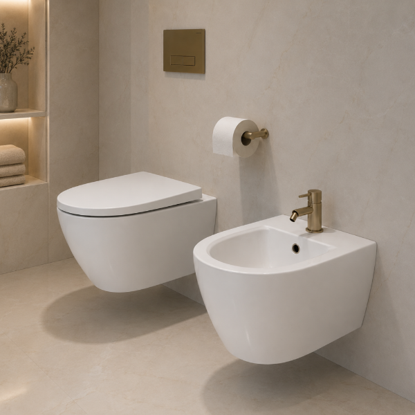 Picture of Modo bidet, ceramic, wall hung, white, glossy, 52x37cm