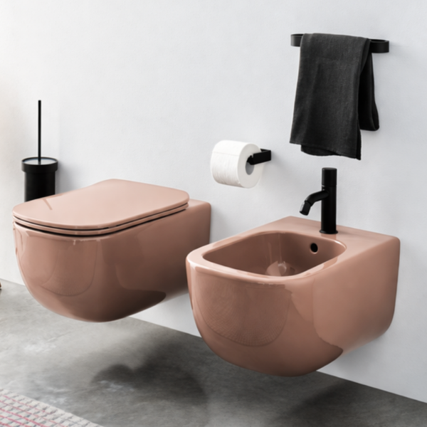 Picture of Era bidet, ceramic, wall hung, ninfea, glossy, 37x53cm