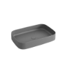 Picture of Shui comfort rectangular basin, ceramic, countertop, concrete, matte, 60x40cm