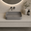Picture of Shui comfort rectangular basin, ceramic, countertop, concrete, matte, 60x40cm