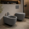 Picture of Smile bidet, ceramic, wall hung, concrete, matte, 35x53cm
