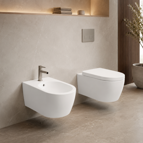 Picture of Smile bidet, ceramic, wall hung, talco, matte, 35x53 cm
