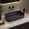 Picture of Shui comfort rectangular basin, ceramic, countertop, lavagna, matte, 60cm