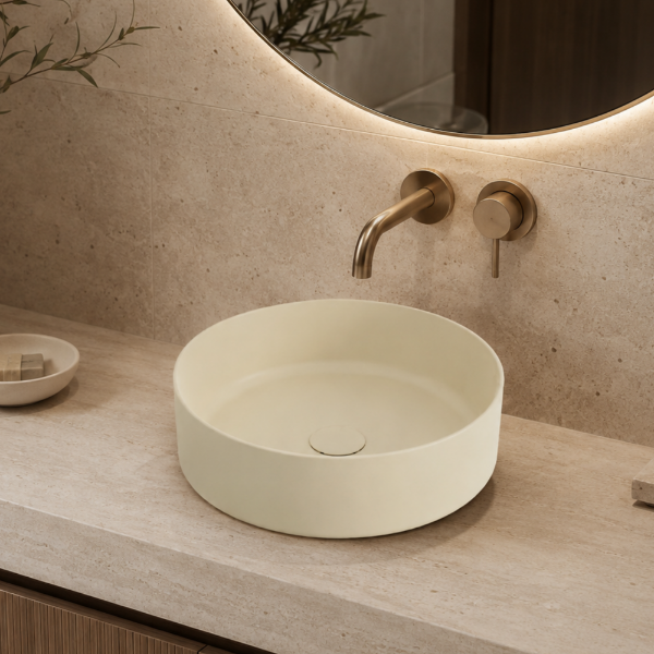 Picture of Universal drain, ceramic cover/metal body, linen, matte