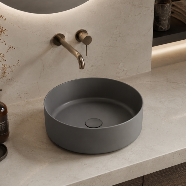 Picture of Universal drain, ceramic cover/metal body, concrete matte