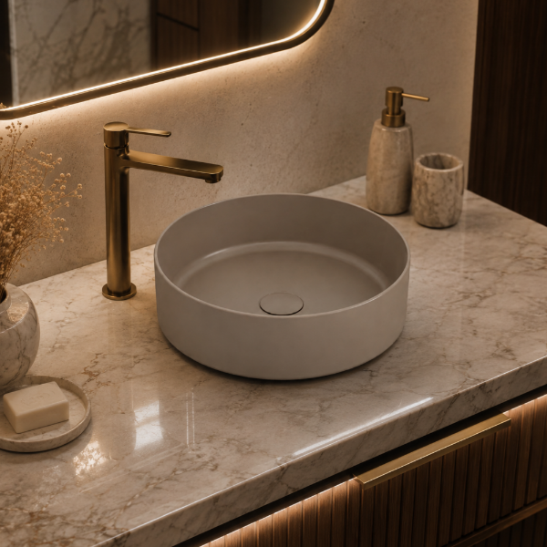 Picture of Universal drain, ceramic cover/metal body, arenaria, matte