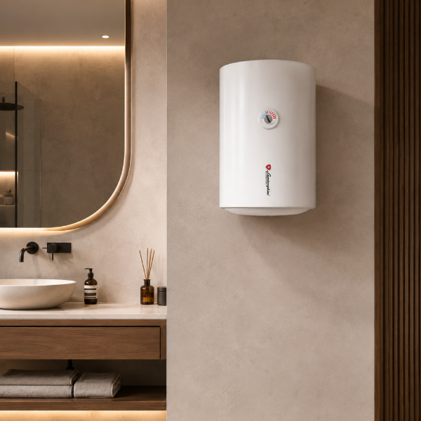 Picture of Boiler taurus, horizontal, left, white, 50lt, 2kw