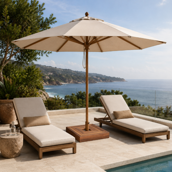 Picture of Umbrella base, rodos irek, wooden cover, 85x85cm  