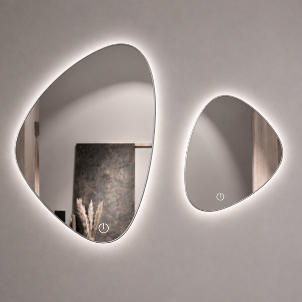 Fotografia e Bym-9244 set pasqyre ovale, ndriicm led me prekje, silver, 100x700 50x40cm.
