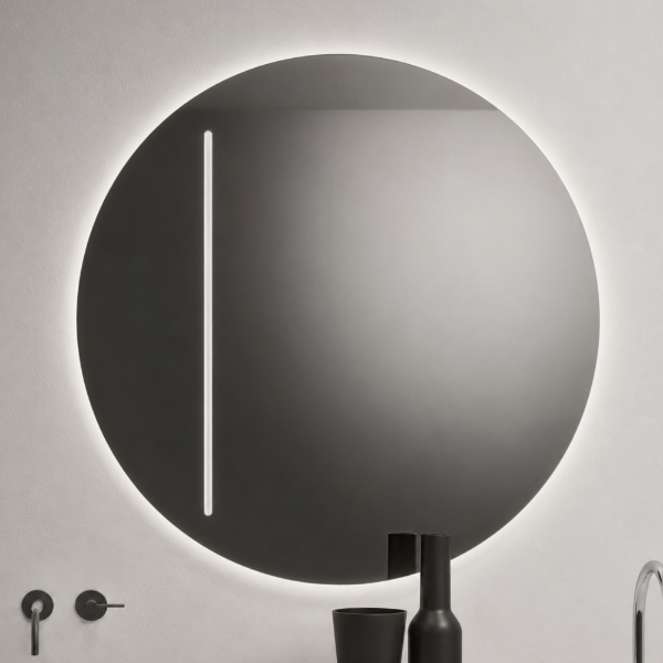 Fotografia e Bym-9233 pasqyre rrethore, ndricim led me prekje, silver, 80x80.