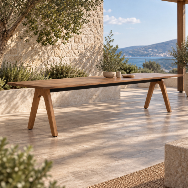 Fotografia e Tavoline ngrenie, kate, teak natyral, 100x340x70cm.