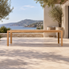 Fotografia e Tavoline ngrenie, rolfo, dru teak, natyral, 110x285x76cm .