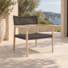 Fotografia e Karrige lounge, mood, teak natyral, ratan gri e erret, 66x70x76cm.